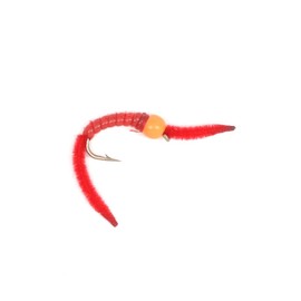 The Fly Fishing Place Barbless Tungsten Bead San Juan Worm Trout Fly Assortment Power Worms 1 Dozen Wet Nymph Fly Fishing Flies - Hook Size 10-3 Each of 4 Patterns