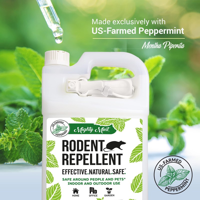 Mighty Mint Peppermint Oil Rodent Repellent Spray with Microfiber Cloth