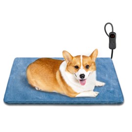 Yicostar Electric Pet Heating Pad for Cats and Dogs,Adjustable Dog Cat Heating Pad with 6 Temp & 5 Timer,Waterproof Dog Heating Pad with Chew Resistant Cord,Pet Heating Pad for kittens & Puppy 18"*18"