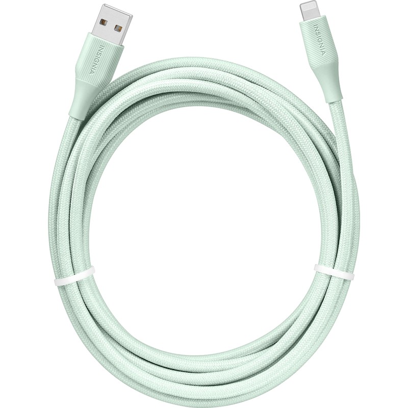 Insignia - 10' Lightning to USB Charge-and-Sync Cable - Green