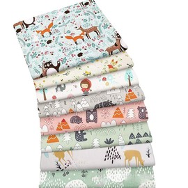 Yurosiay 8 Pezzi 25 × 25 cm Tessuti di Cotone Carino Cartone Animato Animali Stampati Tessuti Patchwork Tessuti Animali Cotone Quilting Tessuti Tessuti per Cucire Residui di Tessuto