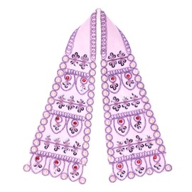 Aditri Creation Set of 2 Ganesha Dupatta Silk Puja Cloth Chunari Pooja Chunar Puja Articles for Indian Festival Decoration for Idol Statue Frame Temple Decor(Size:-9 Inch x 3 Inch)(Peach,Purple)