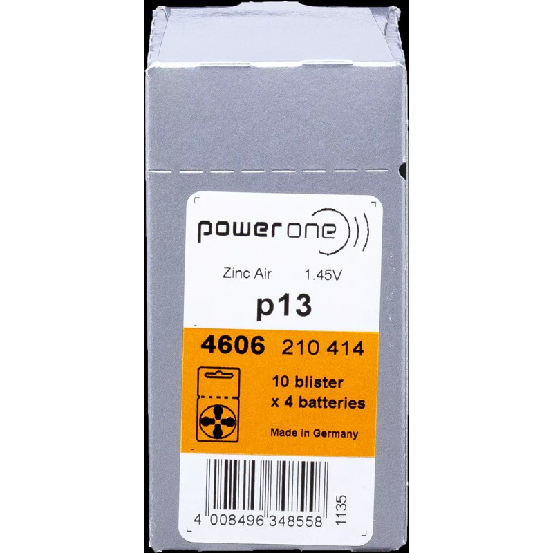 Power One Size 13 Hearing Aid Battery (40 Batteries) EXP