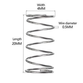 MACHSWON Compressed Spring for Furniture Screen Doors Lawn Mowers Repair Projects Stainless Steel Compression Spring 4mm OD 0.5mm Wire Size 20mm Free Length 10pcs