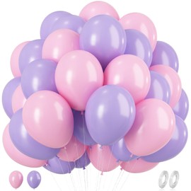 Pink and Purple Balloons, 60pcs 12 Inch Pastel Pink and Purple Balloons Latex Helium Party Balloons for Valentines Wedding Birthday Bridal Shower Baby Shower Bachelorette Engagement Party Decorations