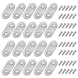 Angle Connector Flat Angle Brackets Right Angle Stainless Steel Corner Bracket Furniture Flat Corner Brackets with Screws for Table Chair Bookshelf 36 x 16 mm 20 Pieces