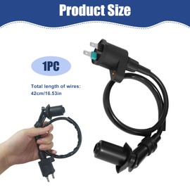 Motorrad-Zündspule, GY6 Zündspule Ersatz, Zündkerzenstecker, Ignition Coil für GY6 50CC 125CC 150CC Scooter ATV Roller Motorrad Motor Dirt Bike (Schwarz)