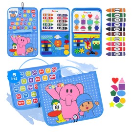 LUPPA Pocoyo Montessori Busy Board - Preschool Learning Fun with Alphabet & Numbers, Ideal Educational Travel Toy for 3-4 Year-Olds (Busy Board)