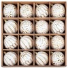 SVNVIOZ White Gold Christmas Baubles Decorations, 16Pcs 8cm Christmas Tree