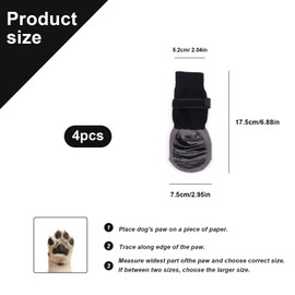 TIANLIN Dog Socks Non-Slip Double-Sided Non-Slip Silent Dog Socks with Adjustable Velcro Fastening, Size L 17.5 to 22.5 kg Dog Shoes, Paw Protection, Outdoor, Paw Protection Dog