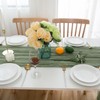 CHUQING Cheesecloth Table Runner Sage Green 27 x 118 Inch