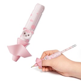 HUANJOYNE Pencil Grips for Kids Pencil Holder Gripper Posture Correction Weighted & Ergonomic Writing Tools Preschool Kindergarten Classroom & Homeschool Supplies (Pink)