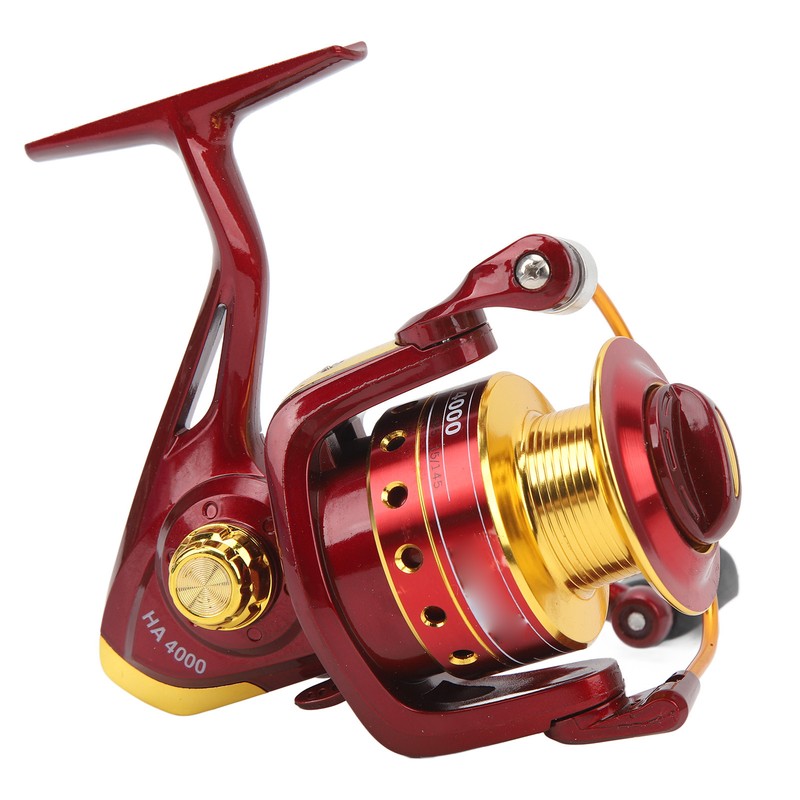 8 Bearing Fishing Spinning Reel Red Color 5.2:1 Gear Ratio