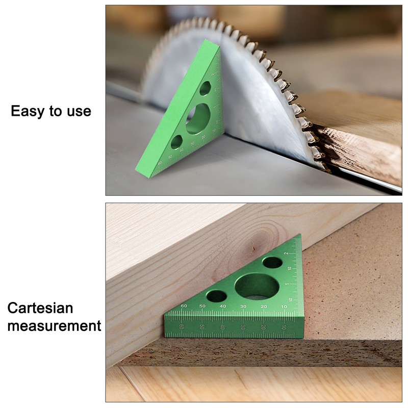 3in Right Angle Measure Ruler Thick Aluminum Alloy 45 Degree