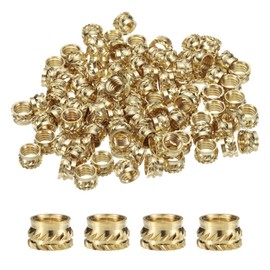 Sourcing Map 50pcs M6 Brass Heat Set Inserts, M6x5mm, OD 8mm Knurled Insert Nuts for 3D Printing