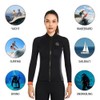 Women 3mm Neoprene Long Sleeve Wetsuit Top Warm Front Zipper