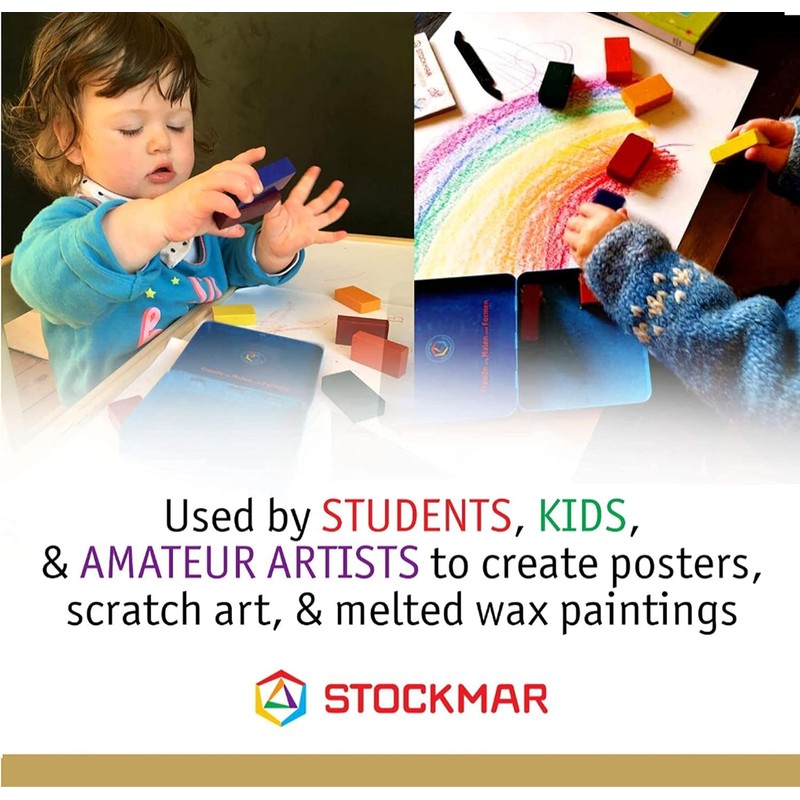 61015 8 colors canned Stockhausen Marr beeswax crayons block (japan