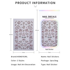 TiMi ins Style Leopard Print Bow Beauty Ribbon Small Bow Nail Stickers Nail Back Adhesive Stickers A Set of 2 Sheets