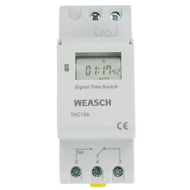 Weasch Timer Switch, THC15A, AC 220-240V 16Amp, Digital LCD Power Programmable Timer Time Relay Switch, Supports 28 Scheduled Times Daily or Weekly (1)