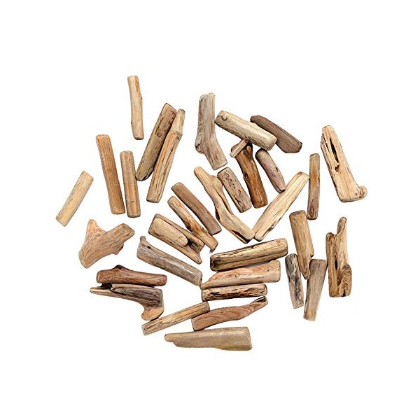 JIHUOO 20 Pcs Natural Driftwood Pieces Branch Slices Craft Sticks