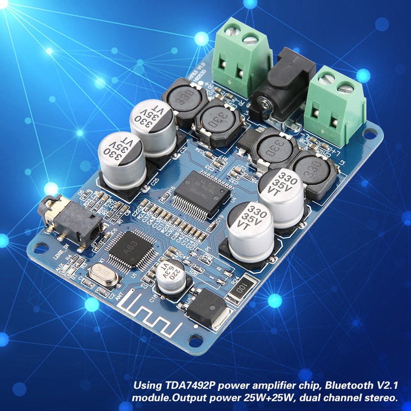 TDA7492P 2x25W Bluetooth V2.1 Audio Power Amplifier Board with AUX