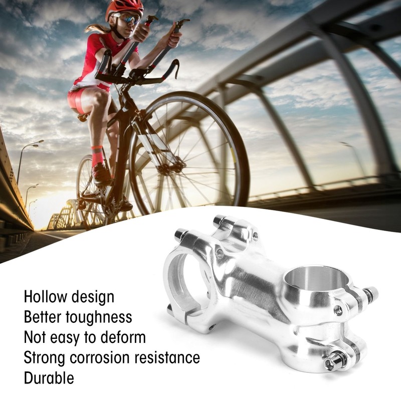 MEIJUN 31.8mm Bike Silver Stem Aluminum Alloy Bicycle Handlebar Stem