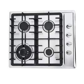 4 Burner Gas Top Stove Gas Cooktop 23Inch Stainless Steel Built-in Gas Cooktop Gas Cooker Natural Gas Silver Hob for Kitchen Easy to Clean& Ignite(4 Burner/23.22"*20.07")