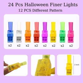 Regalos de fiesta de Halloween para niños, 36 piezas de luces iluminadas para los dedos de Halloween, bolsa de regalos de piñata, golosinas espeluznantes que brillan en la oscuridad, juguetes a granel