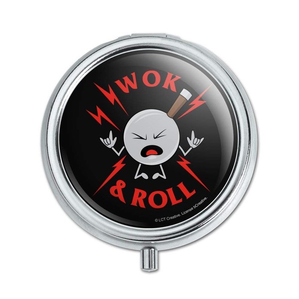 Wok and Roll Rock Funny Humor Pill Case Trinket Gift