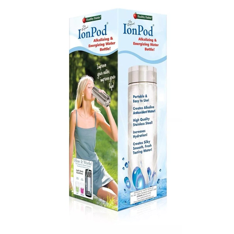 Healthy Habits IonPod Stainless Steel Water Bottle Ionizer