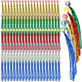 Leyndo 400 Pcs Comet Balls Rubber Bouncy Balls Bulk with Colorful Streamers Mini Ball with Tail for Birthday Party Favors Piñata Goodie Bag Stuffers, Assorted Colors