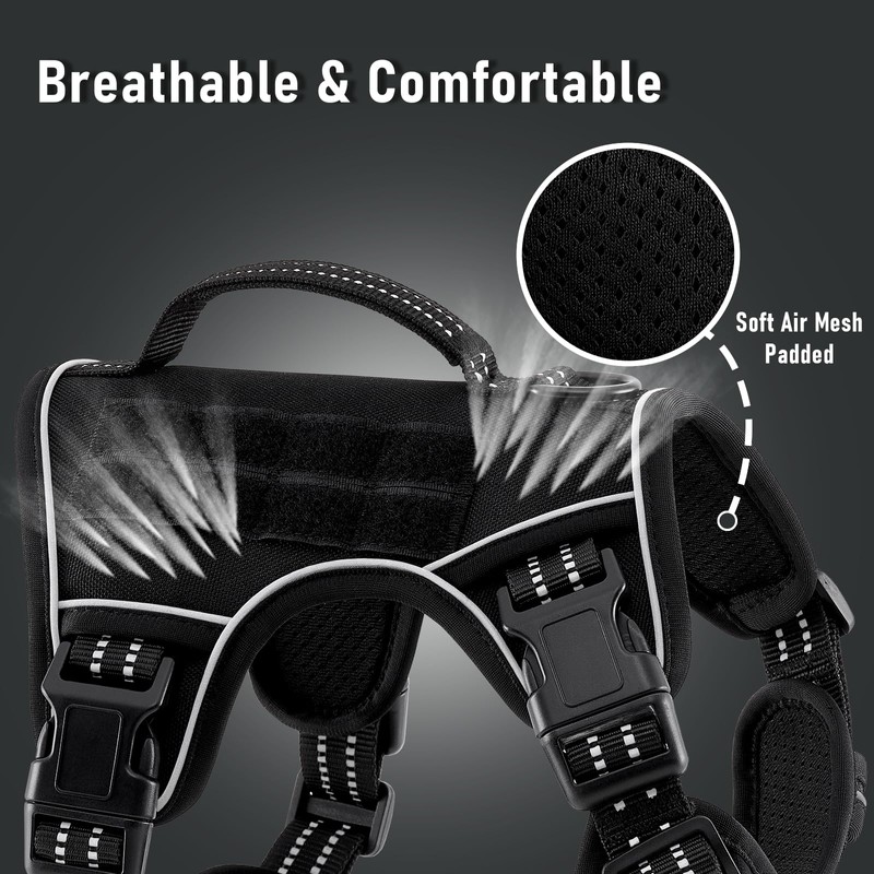 Tactical Dog Harness Medium Sized Dog, No Pull Pet Harness,