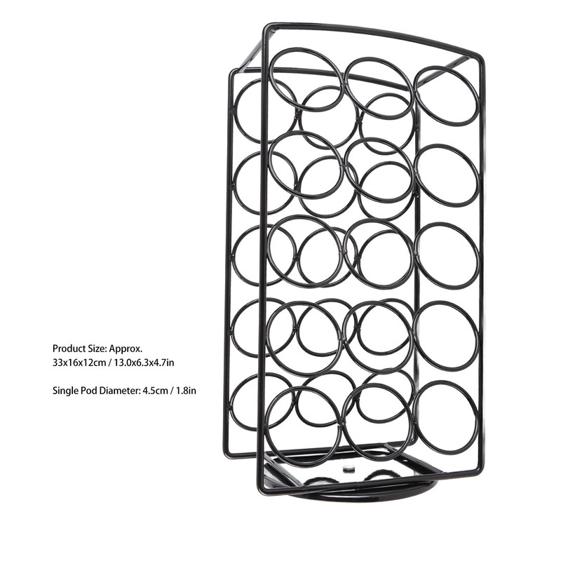 Coffee Pods Holder Pre Assembled Stainless Steel 360 Degree Rotating