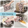 Paños de cocina con estampado de leopardo rosa y negro,