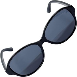 [FashionBerry] ブラック×スモーク UVカット サングラス メンズ レディース 目元を守る おしゃれ オーバル型 フレーム 旅行 ドライブ 海 夏 フェス 軽量 シンプル カジュアル 伊達メガネ風 1050569-F-064