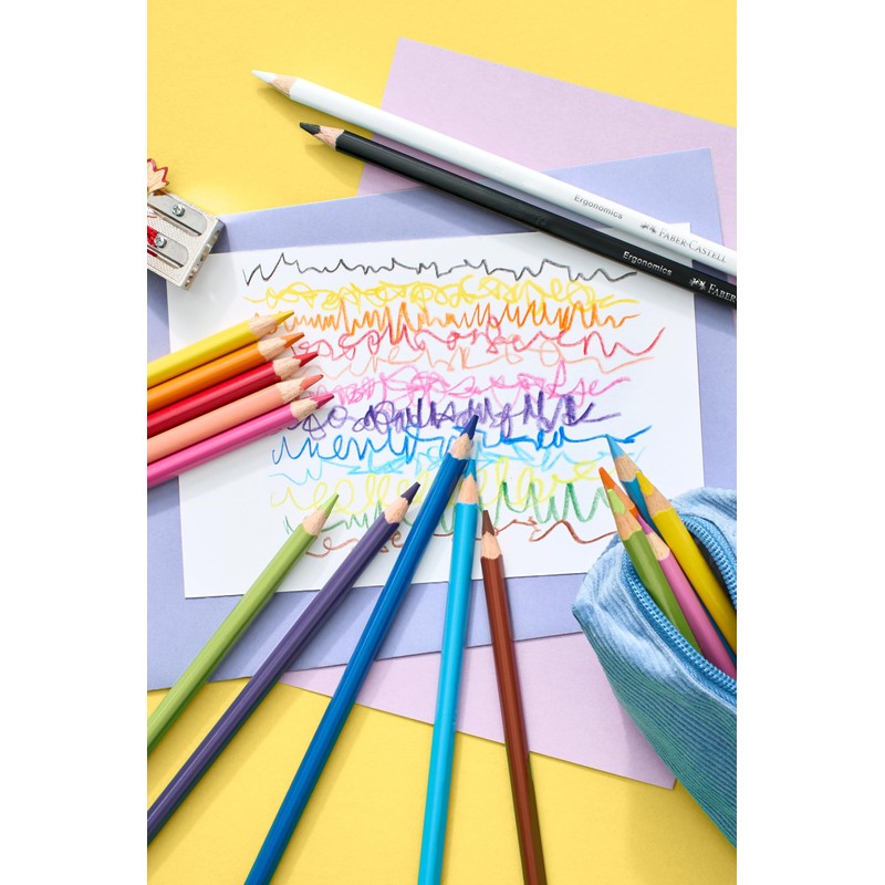 Faber-Castell 116514 - Set di matite colorate Ergonomics da 18