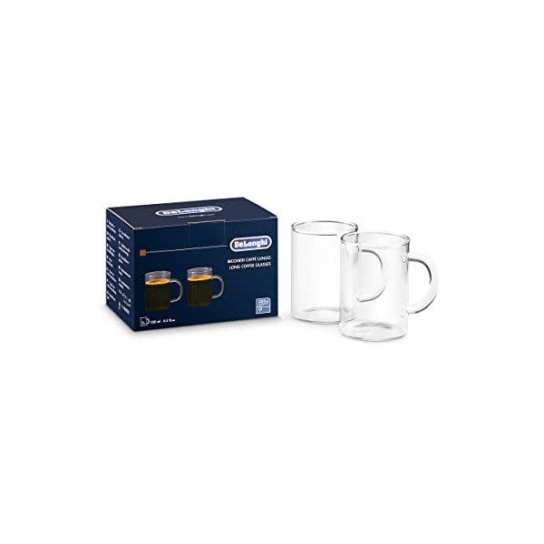 De'Longhi DLSC320 Long Coffee Glasses, 8.5 Fl oz, set of