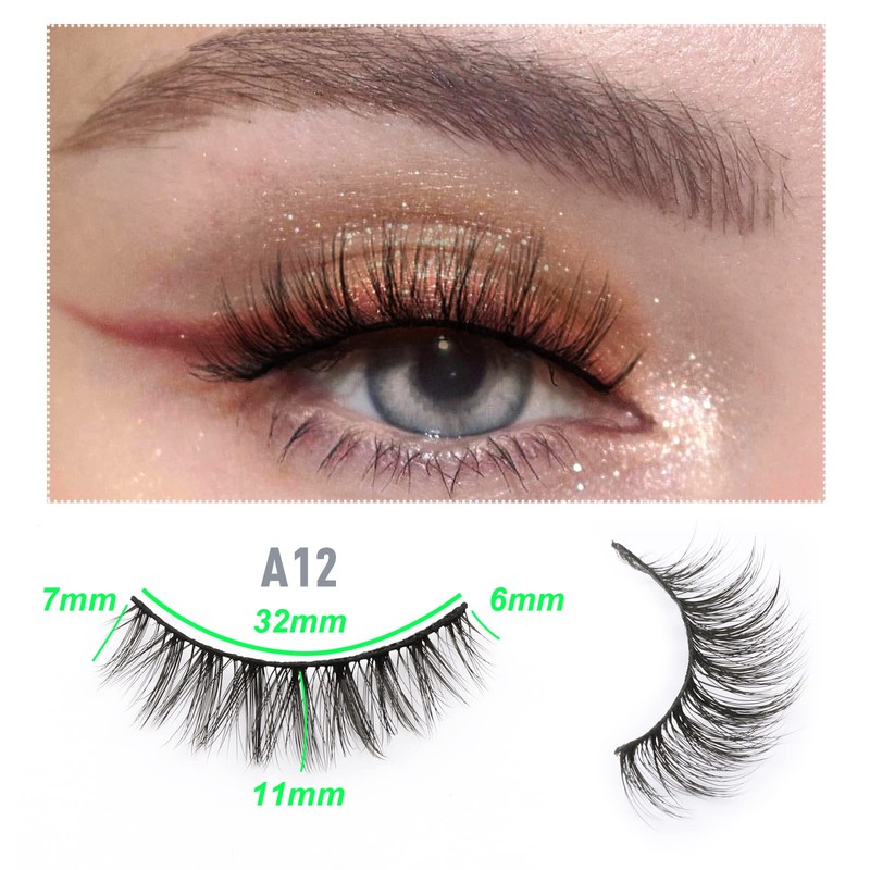 EMEDA 10 Pairs False Eyelashes, Natural Look, Cateye Eyelashes, Natural