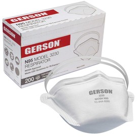 GERSON Pouch Respirator Face Masks - White Respirator Masks for Adults, 3230 Series, Disposable Masks Made in the USA (200 Count Case)