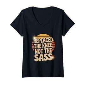 Womens Funny Knee Replacement Recovery Accessories V-Neck T-Shirt