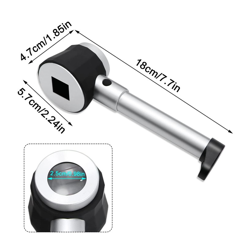 Handheld 10X Magnifier Loupe 3 LEDs Optical Glass with Measure