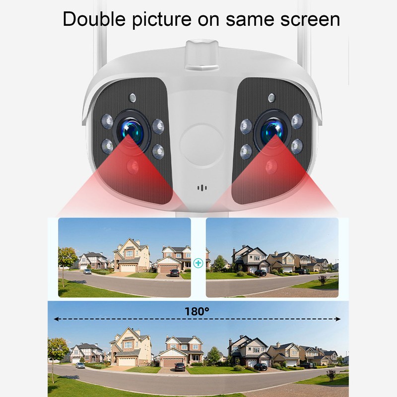 Dual Lens Security Camera 1080P HD 165 Degree Wide Angle