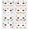 10 Pcs Easter Bunny Face Stickers - Glitter Temporary Face