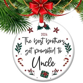 The Best Brothers Get Promoted to Uncle - 2023 Christmas Ornaments for Christmas Tree Hanging Decoration, Funny Ornament Keepsake Christmas Xmas Gift