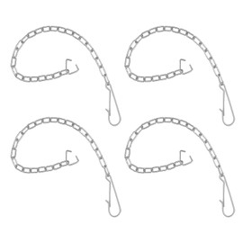 4pcs Stainless Steel Toilet Flapper Lift Chain, 9.84in Toilet Chain Replacement Kit Universal Toilet Bowl Flush Chain Silver Toilet Handle Chain with Hooks and Triangle Rings for Most Toilet Flappers