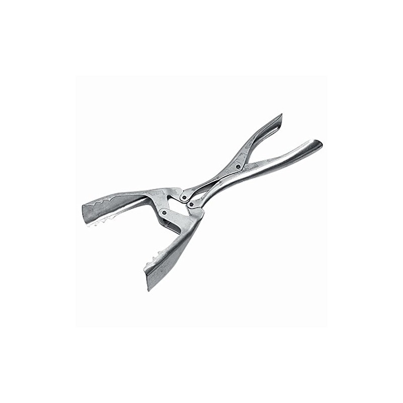 Turk 73457 Briquette Tongs with Double Joint, 300 mm, Silver,