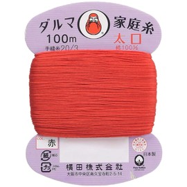 Yokota Dharma Household Thread Thick Mouth Hand Sewing Thread 20 Thread | Becker's Hand Sewing Needle Included (Col. Red 392.4 ft (100 m), 1 Piece