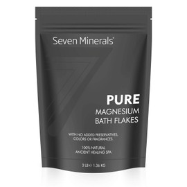Pure Magnesium Chloride Flakes 3 lb - Absorbs Better Than Epsom Salt - All Natural Unscented Foot Soak (15 uses) or Full Body Bath (8 uses) for Relaxation, Muscle Pain and More!