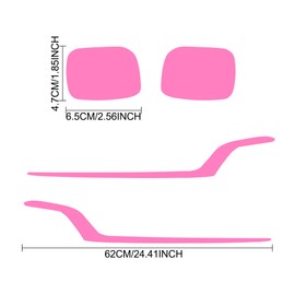 TOMALL 2 Pair Headlight Fog Light Vinyl Films Smoke Tint Compatible with Honda 10.5th Gen Accord 2018-2023 Light Transmission Tint Wrap Exterior Self-Adhesive Sticker Decorations Trim (Pink)