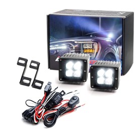 iJDMTOY A-Pillar LED Pod Light Kit Compatible with 2013-2018, 2019-up Toyota RAV4, Includes (2) 20W High Power LED Cubes, Windshield A-Pillar Mounting Brackets & On/Off Switch Wiring Kit